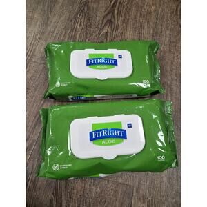 FitRight Aloe Personal Cleansing Incontinence Wipes 8 x 10 inch White 2 Pack